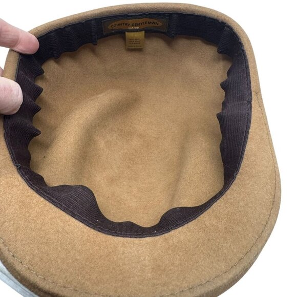 Country Gentleman Ascot mens hat size XL wool newsboy cap camel color wool VTG - Picture 5 of 7